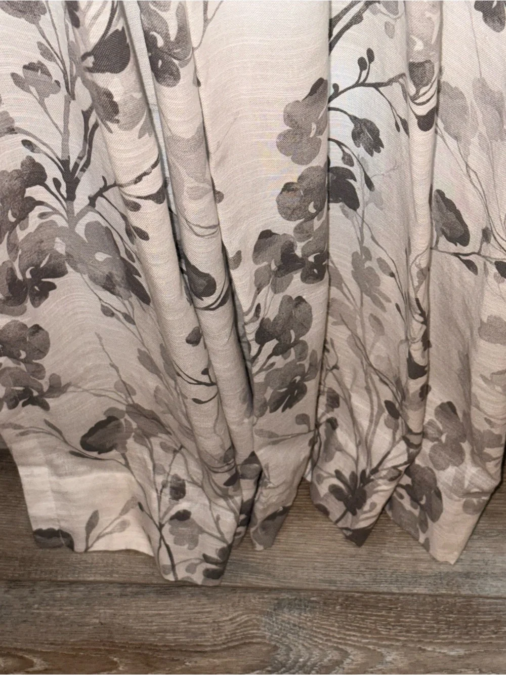 Nicole Miller Sheer Floral Window Curtains in Gray and White - Home Accents